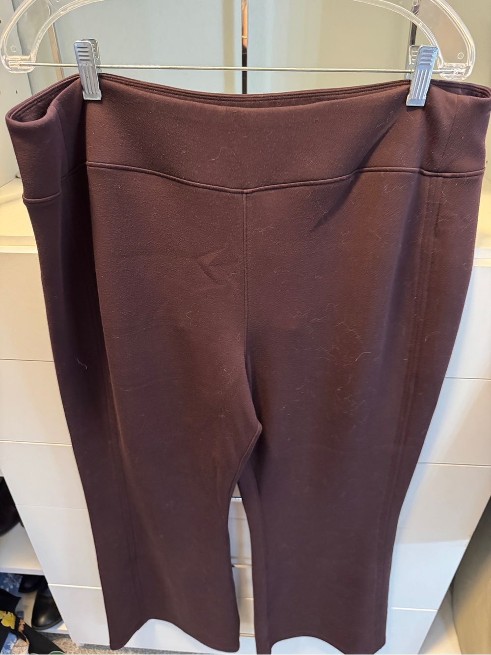 SPANX Wide-Leg High-Rise Pants in Deep Brown